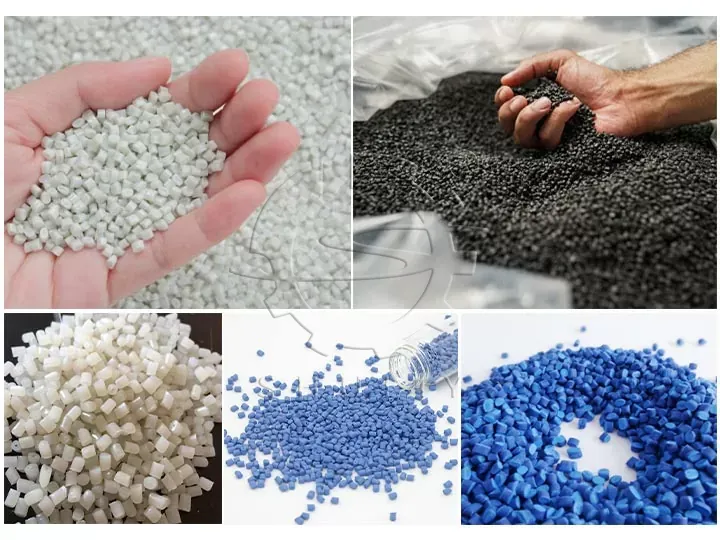 Various recycled plastic granules