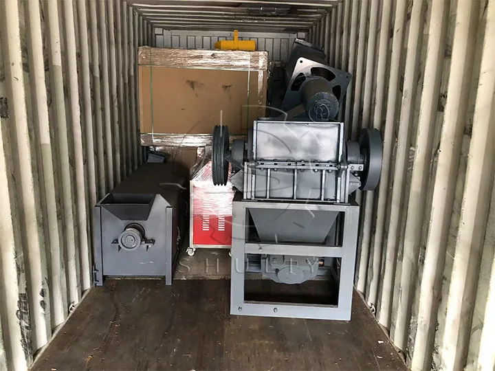 plastic bag recycling machine loaded and shipped